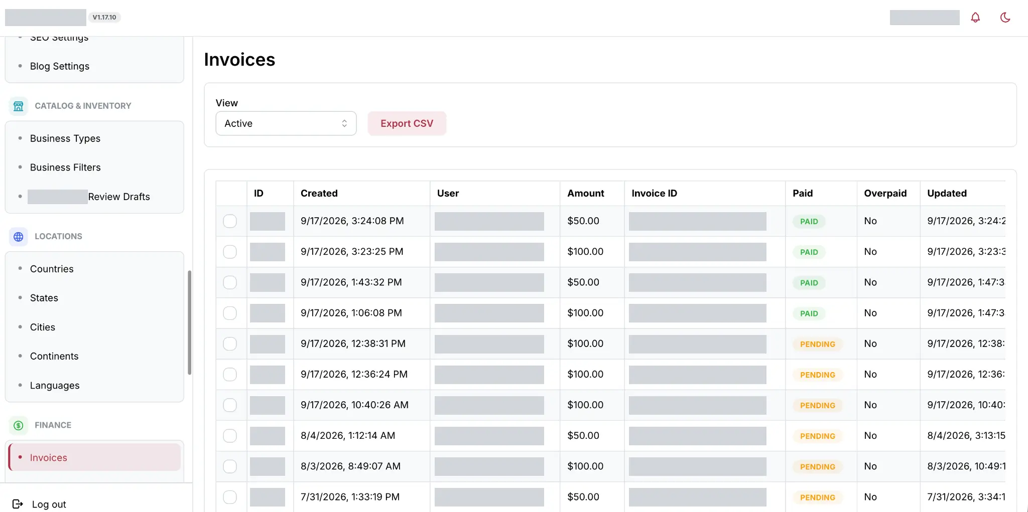 Classifieds & Advertising Platform — Go Rebuild - invoices