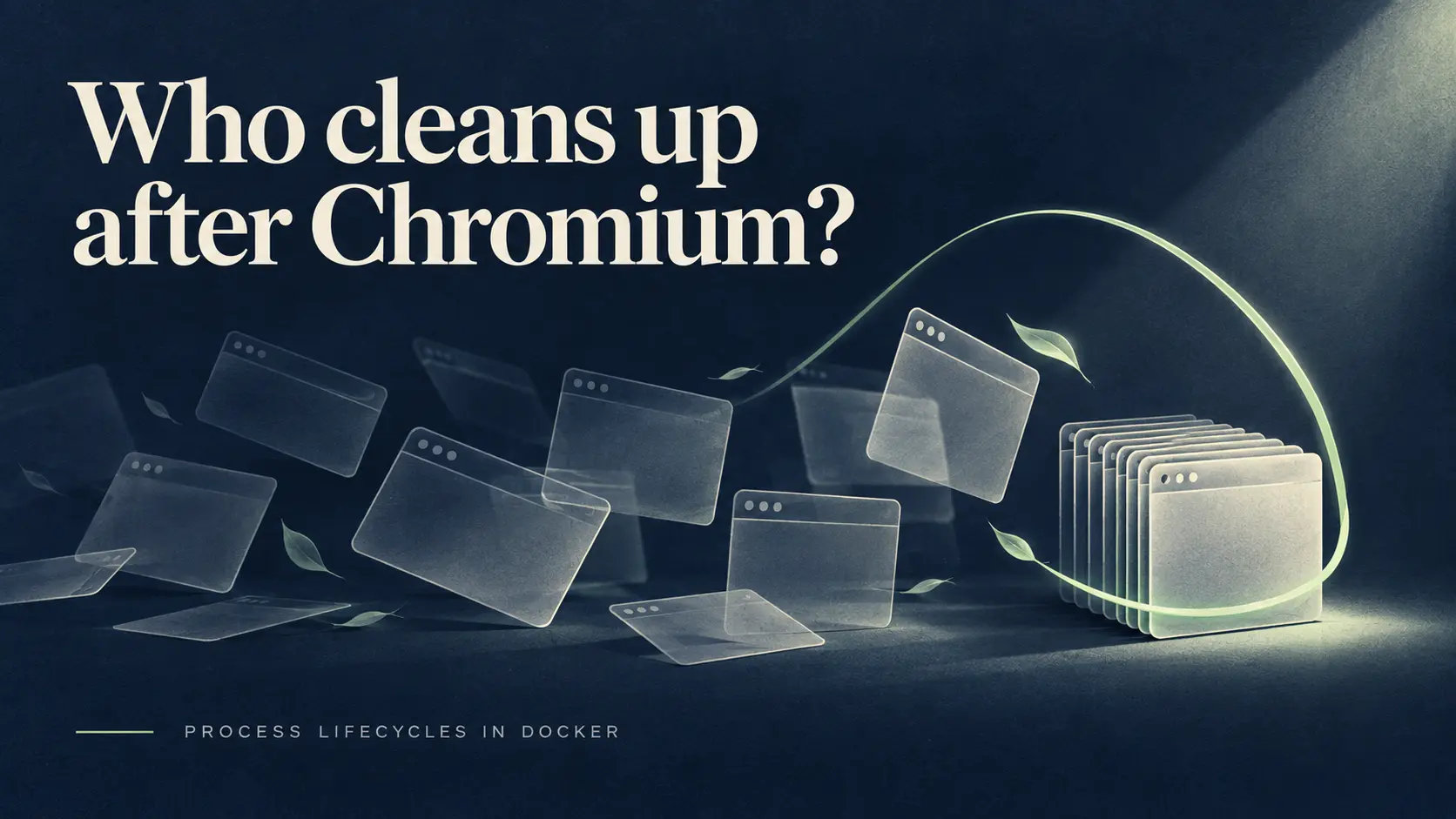 Browser automation needs ownership of the browser process, its descendants and its temporary files through the end of cleanup.
