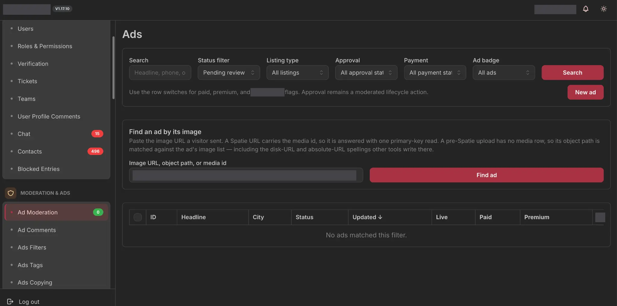 Classifieds & Advertising Platform — Go Rebuild - ads list
