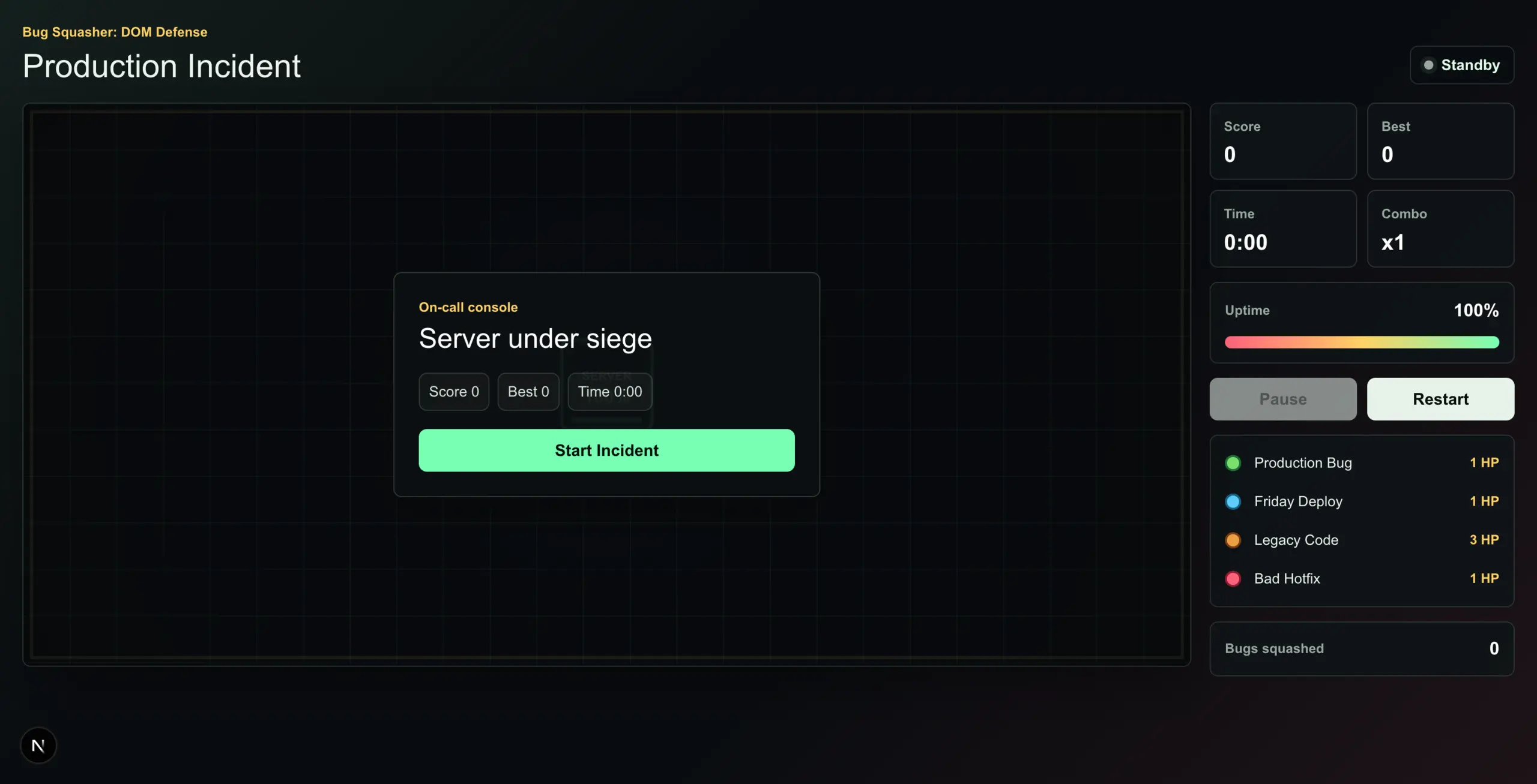 Start the game screenshot